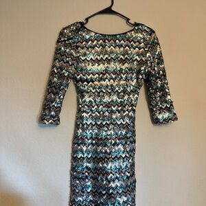 Sequin Chevron Dress